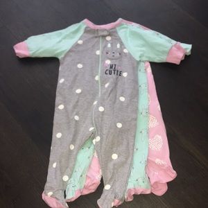 Gerber 3 Pack Sleep N Play Footie, NWOT